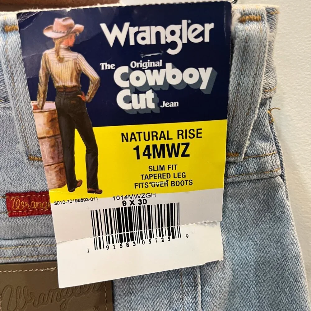 NWT Wrangler Women's Cowboy Cut‎ Natural Rise Jeans Size 9/10 30